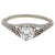Edwardian GIA 0.53 Carat Round Brilliant Cut Diamond 18k White Gold Filigree Ring