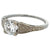 Art Deco GIA 0.80 Carats Old Mine Cut Diamond 18k White Gold Solitaire Ring