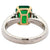 Vintage GIA Sandawana Emerald Diamond 18 Karat White Gold Ring
