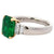 Vintage GIA Sandawana Emerald Diamond 18 Karat White Gold Ring