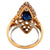 Belle Époque French GIA Cambodian No Heat Sapphire Diamond 18k Gold Navette Ring