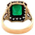 Victorian Revival GIA Brazilian Emerald Diamond Silver Yellow Gold Cluster Ring