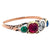 Georgian Diamond Ruby Sapphire Emerald 18 Karat Rose Gold Harlequin Ring