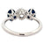 Jack Weir & Sons Old Mine Cut Diamond Sapphire Three Stone Ring