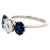 Jack Weir & Sons Old Mine Cut Diamond Sapphire Three Stone Ring