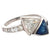 Art Deco Inspired Diamond Sapphire Platinum Arrow Ring