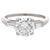 Mid Century GIA 1.71 Carats Round Brilliant Cut Diamond Platinum Ring