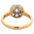 Antique French Diamond Platinum 18k Yellow Gold Cluster Ring