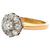 Antique French Diamond Platinum 18k Yellow Gold Cluster Ring