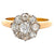 Antique French Diamond Platinum 18k Yellow Gold Cluster Ring