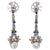 Art Deco Inspired Diamond Sapphire Platinum Earrings