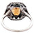 Art Deco Citrine Diamond 14 Karat White Gold Cluster Ring