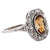 Art Deco Citrine Diamond 14 Karat White Gold Cluster Ring