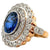 Antique French CGL 4.25 Carats Sri Lanka No Heat Sapphire Platinum Gold Cluster Ring