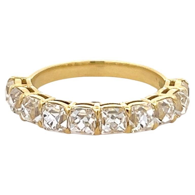 Jack Weir & Sons 2.56 Carats French Cut Diamond 18k Yellow Gold Half Eternity Band