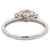 Vintage English GIA 1.00 Carat Old European Cut Diamond 18k White Gold Three Stone Ring