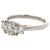 Vintage English GIA 1.00 Carat Old European Cut Diamond 18k White Gold Three Stone Ring