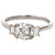 Vintage English GIA 1.00 Carat Old European Cut Diamond 18k White Gold Three Stone Ring