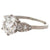 Mid Century French GIA 2.71 Carats Old Mine Cut Diamond 18k White Gold Ring