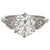 Mid Century French GIA 2.71 Carats Old Mine Cut Diamond 18k White Gold Ring