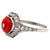 Art Deco Inspired Coral Diamond Platinum Ring