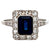 Art Deco Inspired 1.84 Carats Sapphire Diamond Platinum Cluster Ring