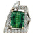 Vintage 12.86 Carats Green Tourmaline Diamond 14k Two Tone Gold Cocktail Ring