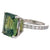 GIA 7.03 Carats No Heat Yellowish Green Sapphire Diamond Platinum Ring