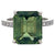 GIA 7.03 Carats No Heat Yellowish Green Sapphire Diamond Platinum Ring