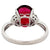 Vintage 3.55 Carats Red Spinel Diamond Platinum Ring