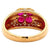 Vintage Ruby Diamond 18k Yellow Gold Flower Ring