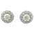 Vintage Diamond 18k White Gold Cluster Stud Earrings
