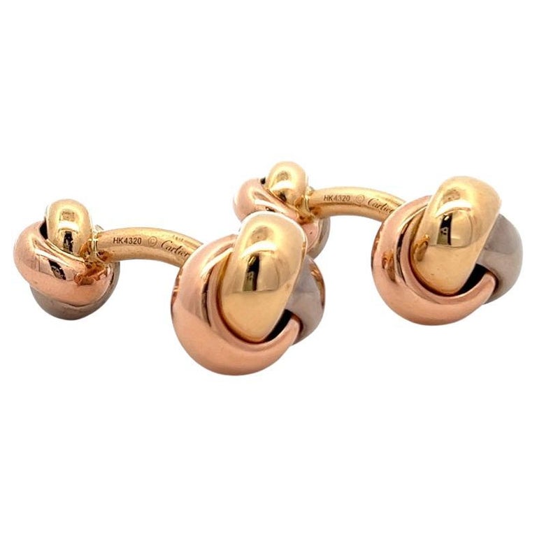 Cartier 18 Karat Tri Color Gold Trinity Cufflinks