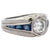 Art Deco Diamond Sapphire Platinum Bezel Set Ring