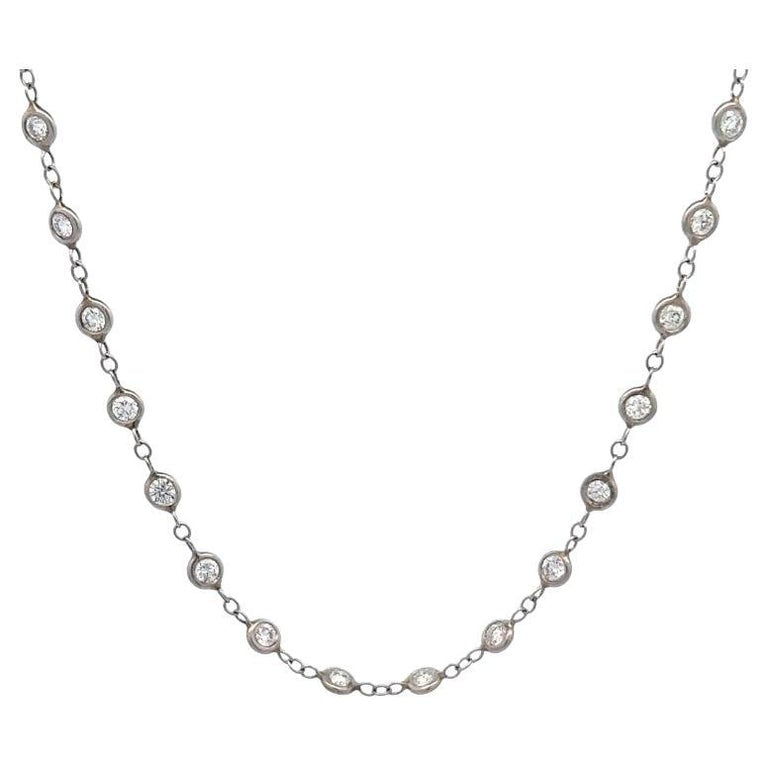 Vintage Diamond Platinum Diamonds By The Yard Chain Necklace