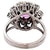 Mid Century 2.04 Carats Pink Sapphire Diamond Platinum Cluster Ring