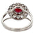 Mid Century French 1.14 Carats Ruby Diamond Platinum Cocktail Ring
