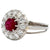 Mid Century French 1.14 Carats Ruby Diamond Platinum Cocktail Ring
