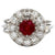 Mid Century French 1.14 Carats Ruby Diamond Platinum Cocktail Ring