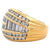 Vintage Italian Diamond 18k Yellow Gold Dome Ring