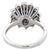 Mid Century French 1.96 Sapphire Diamond Platinum 18k White Gold Cluster Ring