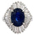 3.60 Carats Sapphire Diamond Platinum Ballerina Ring