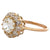 Vintage GIA 1.52 Carats Old European Cut Diamond 18k Yellow Gold Cluster Ring