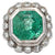 Vintage GIA Colombian Emerald Diamond 14k White Gold Cluster Cocktail Ring