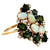 Vintage Opal Tourmaline Diamond 18 Karat Yellow Gold Cocktail Ring