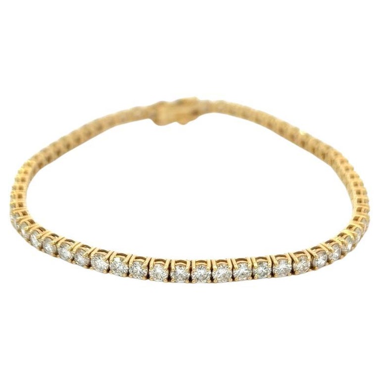 Diamond 14 Karat Yellow Gold Tennis Bracelet