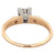 Retro GIA 0.65 Carats Old Mine Cut Diamond 14k Yellow Gold Palladium Three Stone Ring