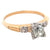 Retro GIA 0.65 Carats Old Mine Cut Diamond 14k Yellow Gold Palladium Three Stone Ring