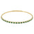 Diamond Emerald 14 Karat Yellow Gold Bangle Bracelet