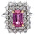 Vintage GIA 2.14 Carats Purple-Pink Sapphire Diamond 18 Karat White Gold Cluster Ring